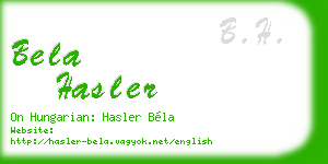 bela hasler business card